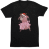 Christmas T-Shirt Men Bratz Festive Pig Black 100% Cotton S-3XL