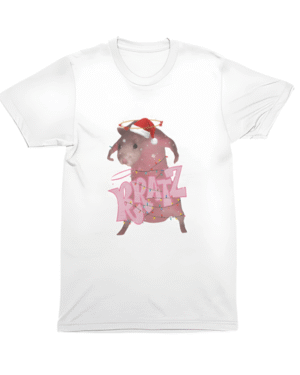 Christmas T-Shirt Men Bratz Festive Pig Black 100% Cotton S-3XL
