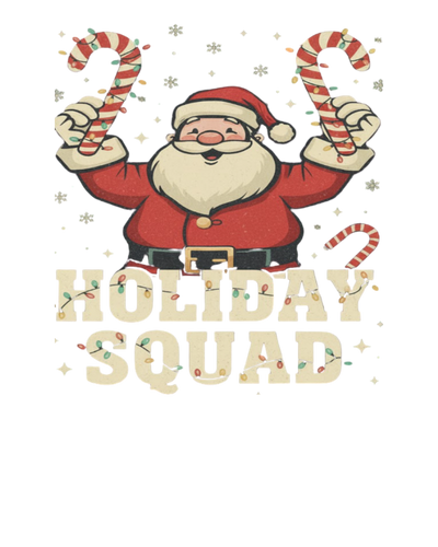 Christmas T-Shirt Men Holiday Squad Black 100% Cotton S-3XL