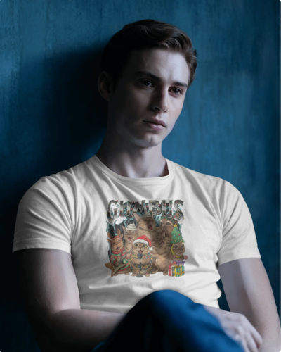 Christmas T-Shirt Men Funny Dog Lover White 100% Cotton S-3XL