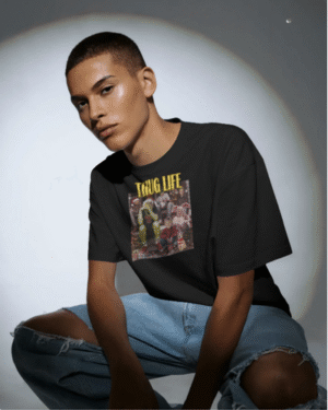 Christmas T-Shirt Men The Grinch Thug Life Christmas Black 100% Cotton S-3XL