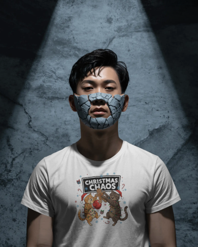 Christmas T-Shirt Men Chaos Fighting Cats White 100% Cotton S-3XL